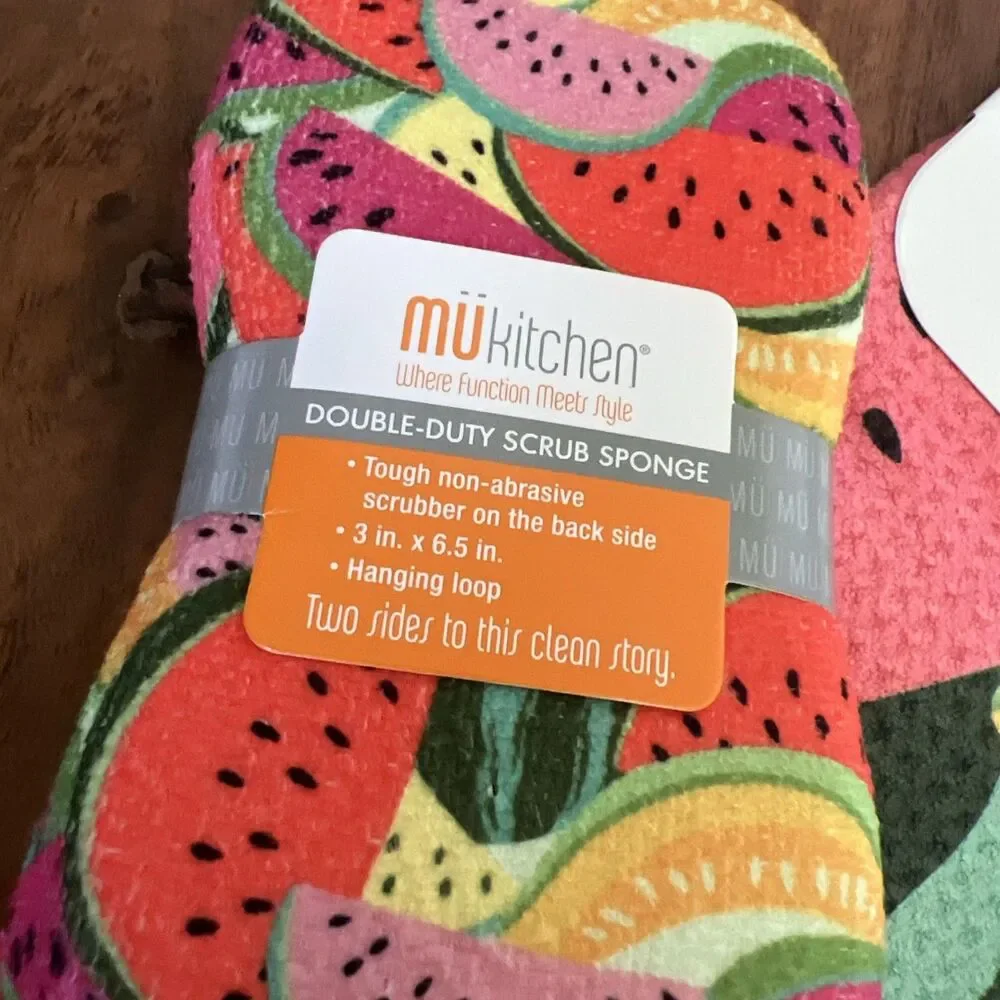 Vibe By MUkitchen Tea Towel Cloths Scrub Watermelon Recycled Material New